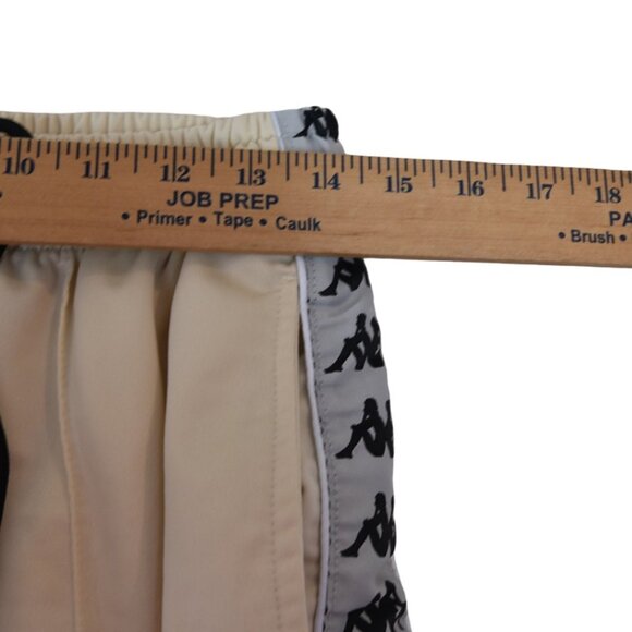 Kappa Logo Track Pants Beige Cream Retro Y2K Streetwear XL - Picture 6 of 8